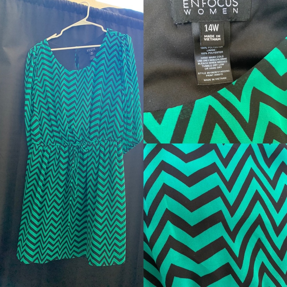 Teal and Navy Dress 14w